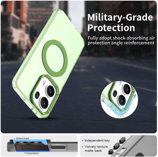 Zandarix Compatible avec Oppo Reno 13 Pro 5G - Compatible Mag - Anti- Scratch - Coque arrière mate - Vert
