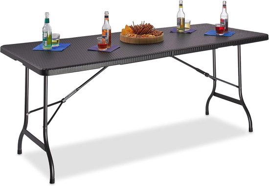Grote Inklapbare Tuintafel - Campingtafel Voor 8 Personen, 72 x 178 x ...