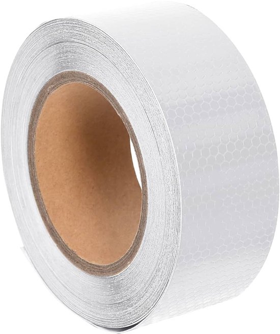 Tape réfléchissant PVC blanc 5 cm x 20 m, autocollant - Ruban de sécurité - Accessoires de vêtements pour bébé auto - Accessoires de vêtements pour bébé vélo