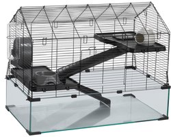 29.5 x 17.3 x 24 inch Hamsterkooi, 360°Zicht, Transparante Habitat, Ruim Voor Kleine Huisdieren, Geventileerd En Draagbaar