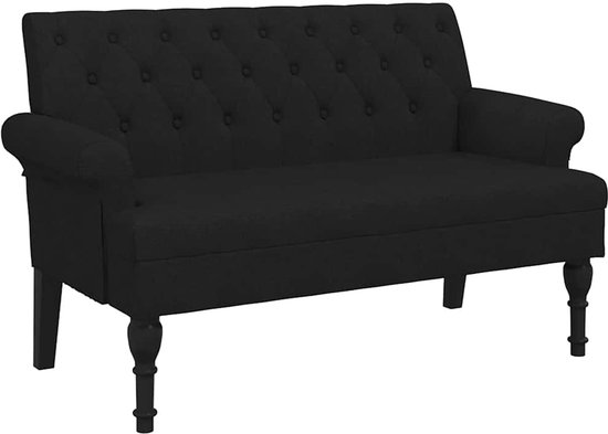 vidaXL Banc avec dossier 120 x 62 x 75,5 cm tissu noir - Banc - Bancs - Banc - Banc d'entrée