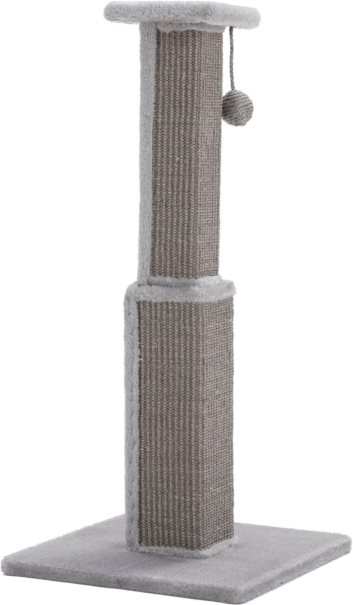 Kattenu KittyTree krabpaal grijs - Extra dikke palen (9 + 12 cm) - Kleine krabpaal voor katten - Mini krabpaal