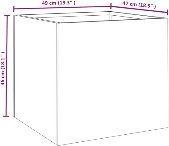 Plantenbak 49x47x46 cm cortenstaal kopen
