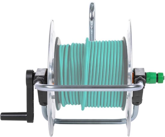 vidaXL Slanghaspel met 30 m slang vrijstaand PVC groen, tuinslang haspel, tuinslanghaspel, waterslanghaspel, haspel tuinslang, haspel voor tuinslang