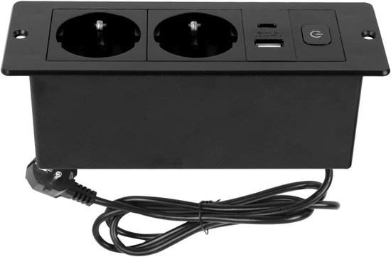 Prise murale triple avec USB C Pd20W, prise de courant encastrée, prise