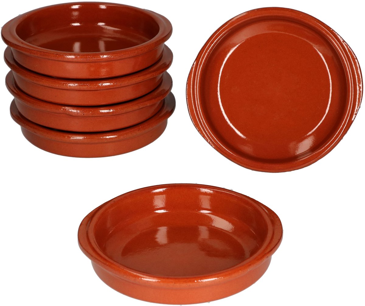 Set van 6 Cazuela kleikommen Bernd met handvatten 12cm S - 99510
