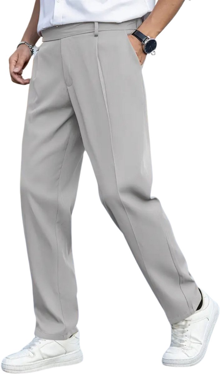 Livano Pantalon Heren Chino Golfbroek Nette Broek Elastische Tailleband Volwassenen Creme