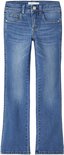 Blauwe jeans met lach aan de onderkant en lichte wassing.
