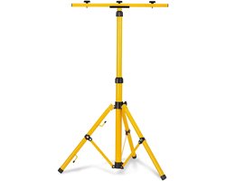 Aufun Telescopisch Statief voor Bouwspot - Traploos Hoogte Verstelbaar 64-154cm- Geschikt voor 2 LED Schijnwerpers