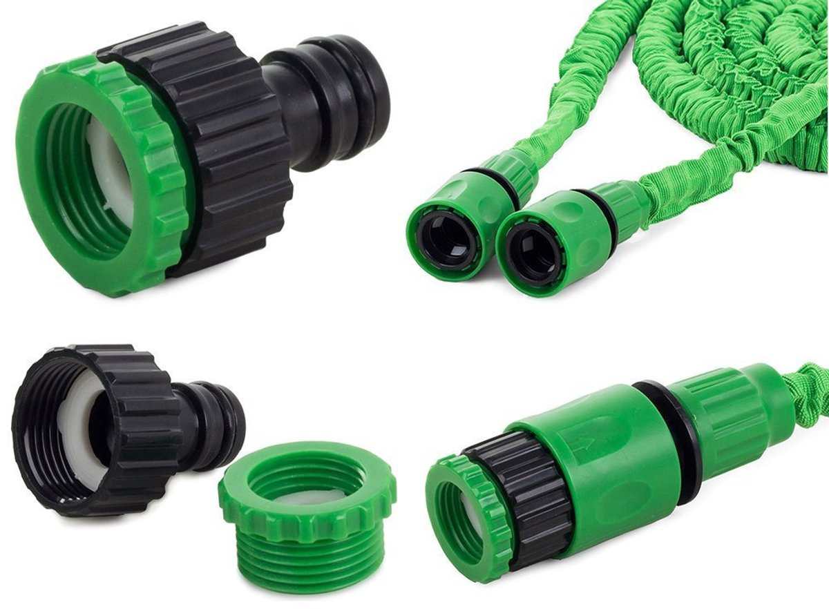 Uittrekbare Tuinslang 15-45m met 7-in-1 Spuitpistool – Lichtgewicht & Knikvrij – Hoge Druk tuinslanghaspel - tuinslang gardena - tuinslang koppelingen – Groen - 07755 – foto 5