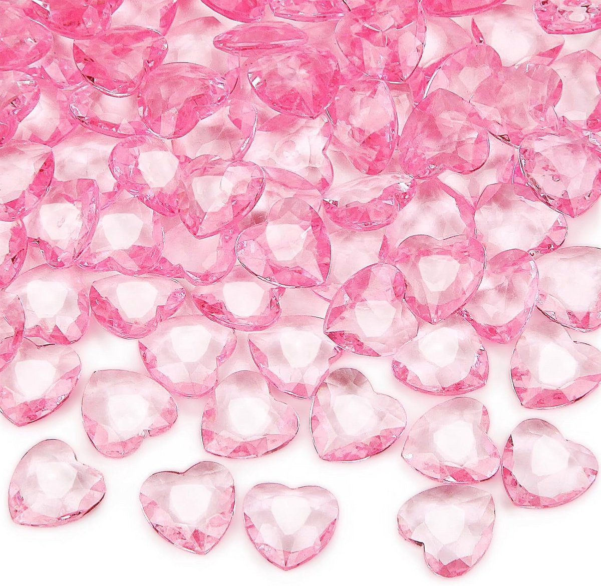 Image of 600 Stuks Roze Acryl Harten Decoratieve Kristallen Diamanten voor Bruiloft en Valentijnsdag