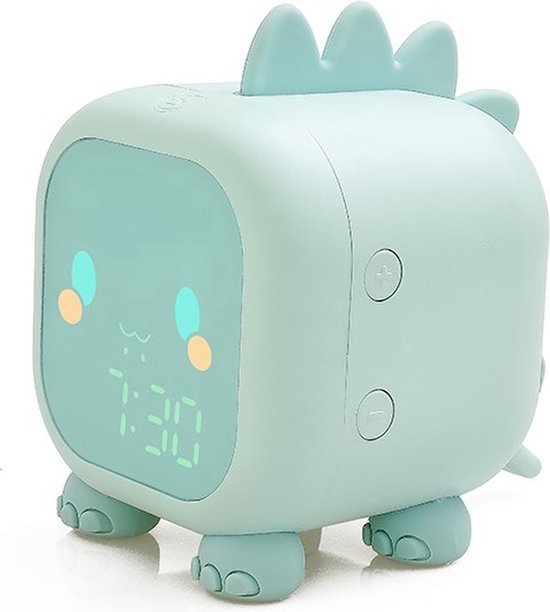 Entraîneur de sommeil - Réveil pour enfants - Réveil de sommeil - Lampe de nuit Enfants - Entraîneur de sommeil Dino - Rechargeable - Veilleuse Dino - Aide au sommeil - Vert - Omni Kids