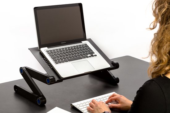 Laptop Tafel | Verstelbaar | laptopstandaard zwart | Wendbaar