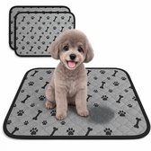 Coussinets lavables pour chiots 2 pièces - Coussinets pour Puppy - Coussinets d'entraînement - Apprentissage de la propreté chien - Apprentissage de la propreté - 70x50cm - Zwart/ gris - Tapis absorbant - Puppy
