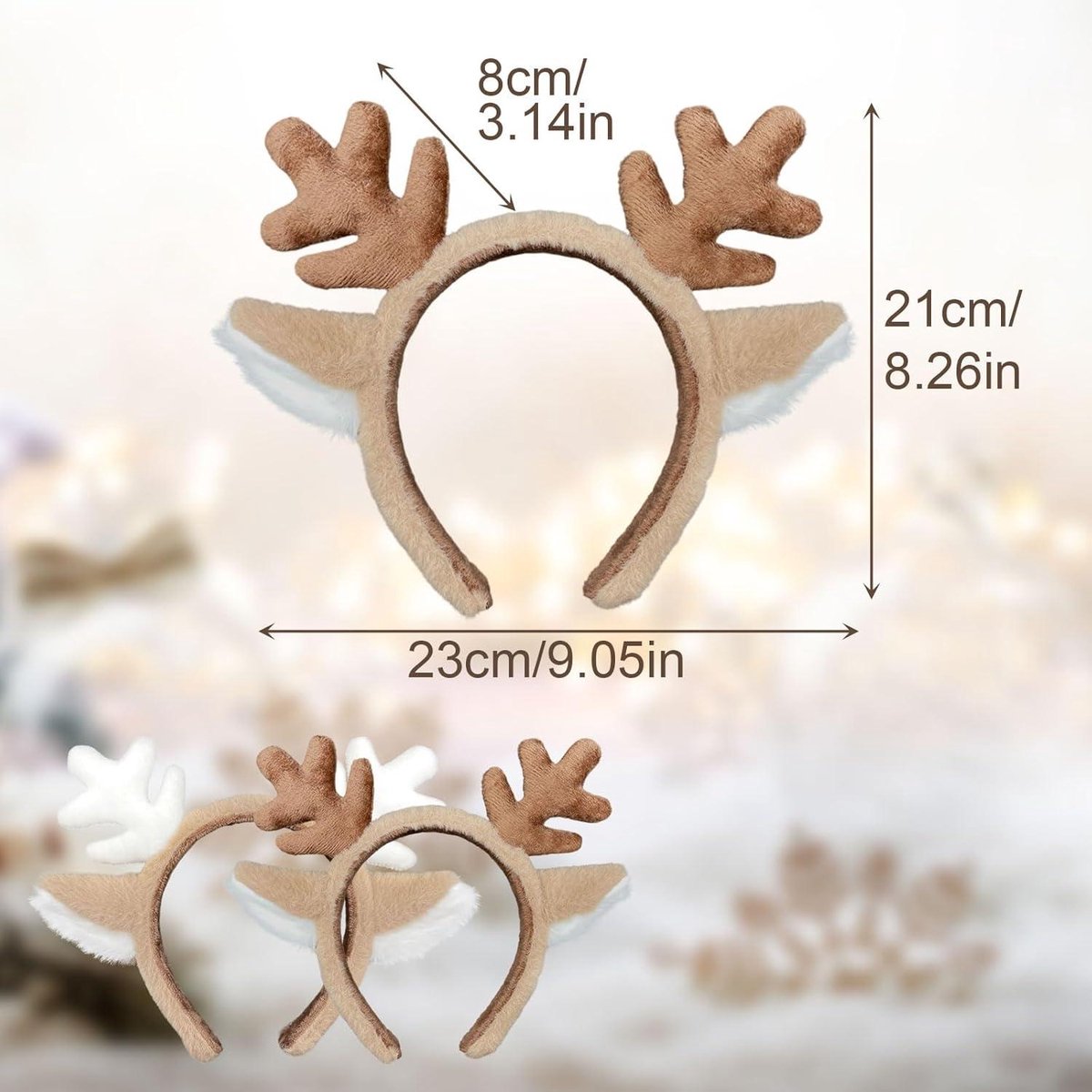 YUSHWENPTY Haarband met rendiermotief, haarband voor meisjes, dames, Halloween, Kerstmis, cosplay (A