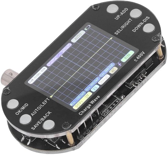 OWON HDS25 2-in-1 draagbare digitale multifunctionele oscilloscoop, 25 MHz bandbreedte, 2-kanaals digitale oscilloscoop, 20.000 counts USB type C 3,5 LCD-display