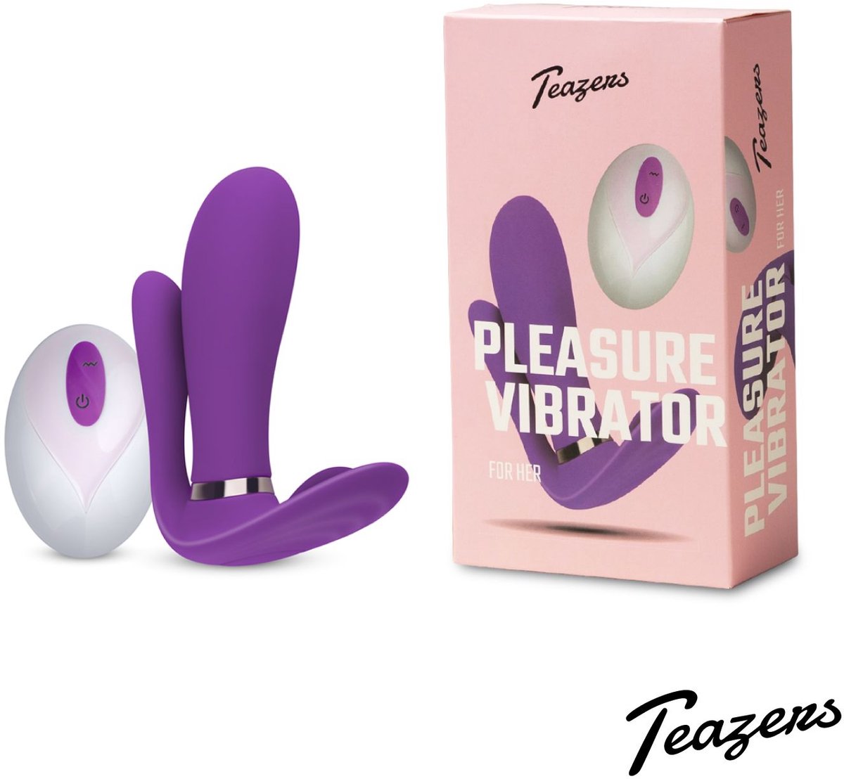 Teazers - Purple Pleaser Vibrator met Afstandsbediening - Oplaadbaar - Waterproof - Vibrators voor Vrouwen - Sex Toys voor Vrouwen - Buttplugs - G-Spot Vibrator - Buttplug Vibrator - Dildo - Paars