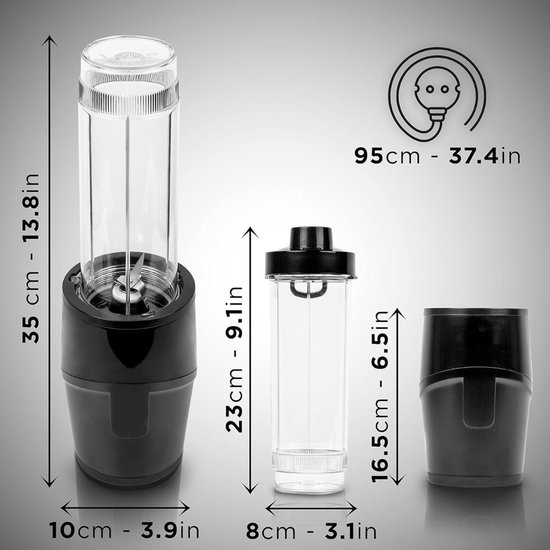 CRLYN® Milkshake Machine - Smoothie Maker - Beker - Zwart van CRLYN — afbeelding 5