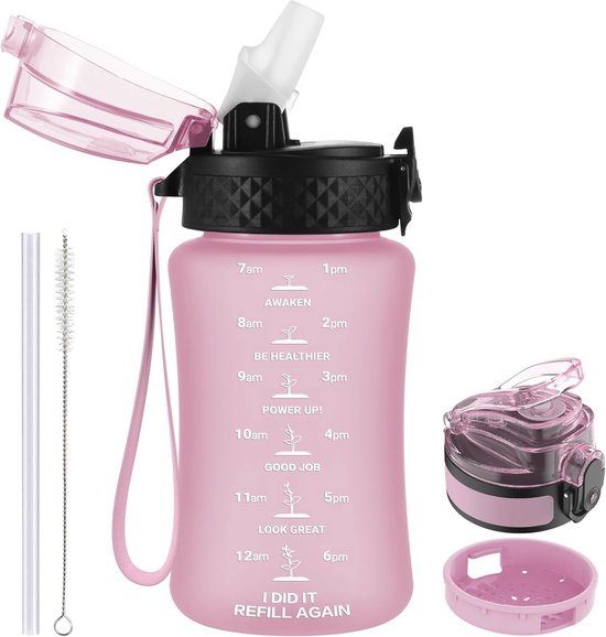 OLDLEY 350 Ml Roestvrijstalen Waterfles Voor Kinderen – Met Rietje En Chug Deksel – Vacuüm Geïsoleerd, BPA-vrij – Voor School En Sport