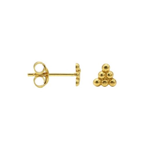 Karma Symbols oorbel M1635 6 Dots Goud