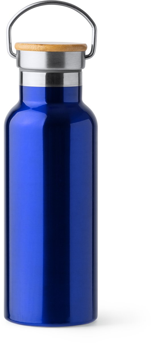 Dubbelwandige RVS Thermosfles. 500 ml kleur Kobalt Blauw Tiset 1537 Geschikt voor lasertechniek