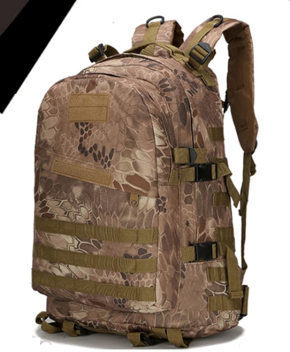 T24-F10 : ruime 48x34x20 cm Nylon Canvas rugtas, 600D, Khaki Python. Keuze uit 13 kleuren/prints