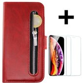 Apple iPhone X/ XS Rico Vitello Zipper Wallet case/Book case/cover couleur Rouge