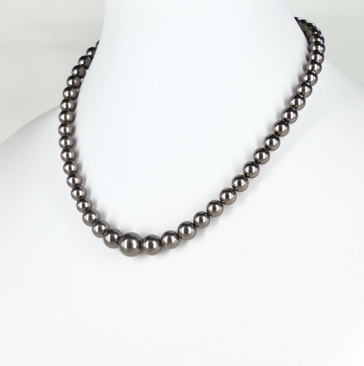 KAYEE - Parelketting van Swarovski parels - donkerbruin - 45cm
