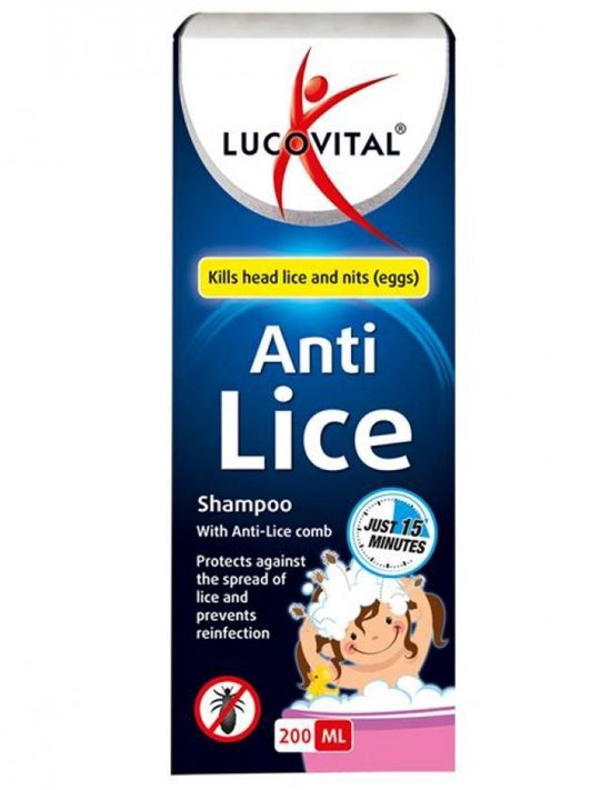 Lucovitaal Anti-Luis Shampoo + Kam - Voor Kinderen en Volwassenen – Doodt hoofdluis en neten – Inclusief speciale luis-kam – Beschermt tegen herbesmetting