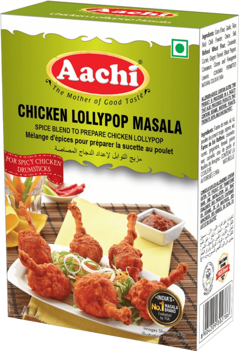 Aachi - Chicken Lollypop Masala - Kruidenmix Kip Drumsticks - 3x 100 g