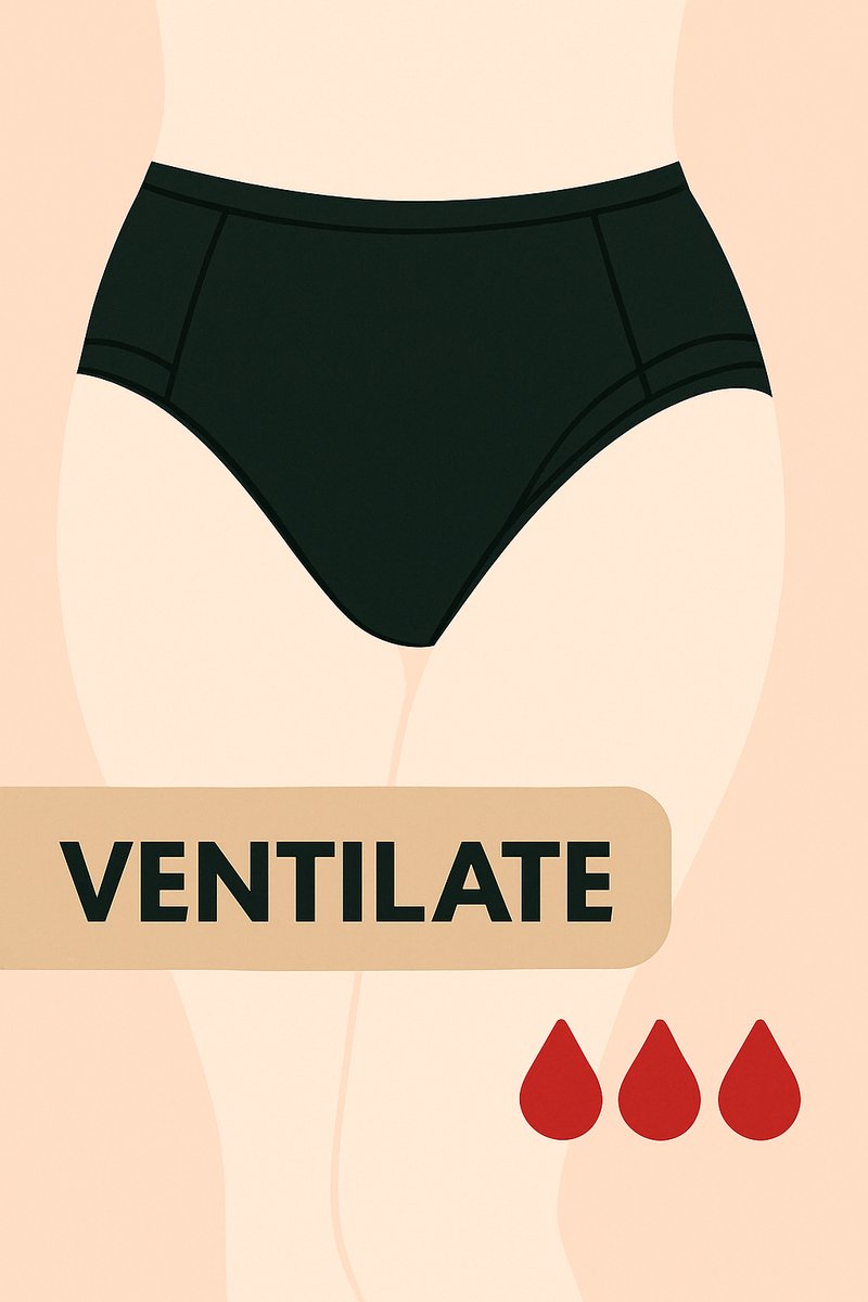Femverve Ventilate Highwaist Menstruatie ondergoed 4 Laags absorberend