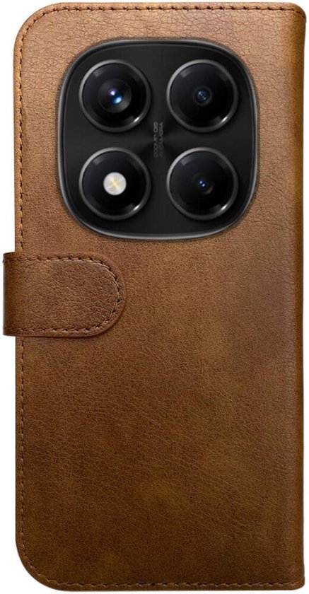 Element Rosso compatible avec Xiaomi Redmi Note 14 Pro 4G | Étui portefeuille | Étui portefeuille | 3 passes | Fermeture magnétique | Fonction de support | Marron