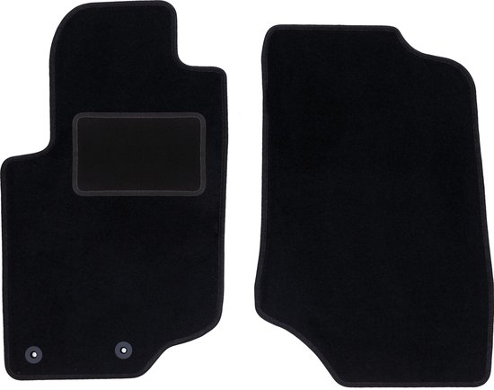 Tapis de sol noirs, côté conducteur et passager, avec repose-talon renforcé.