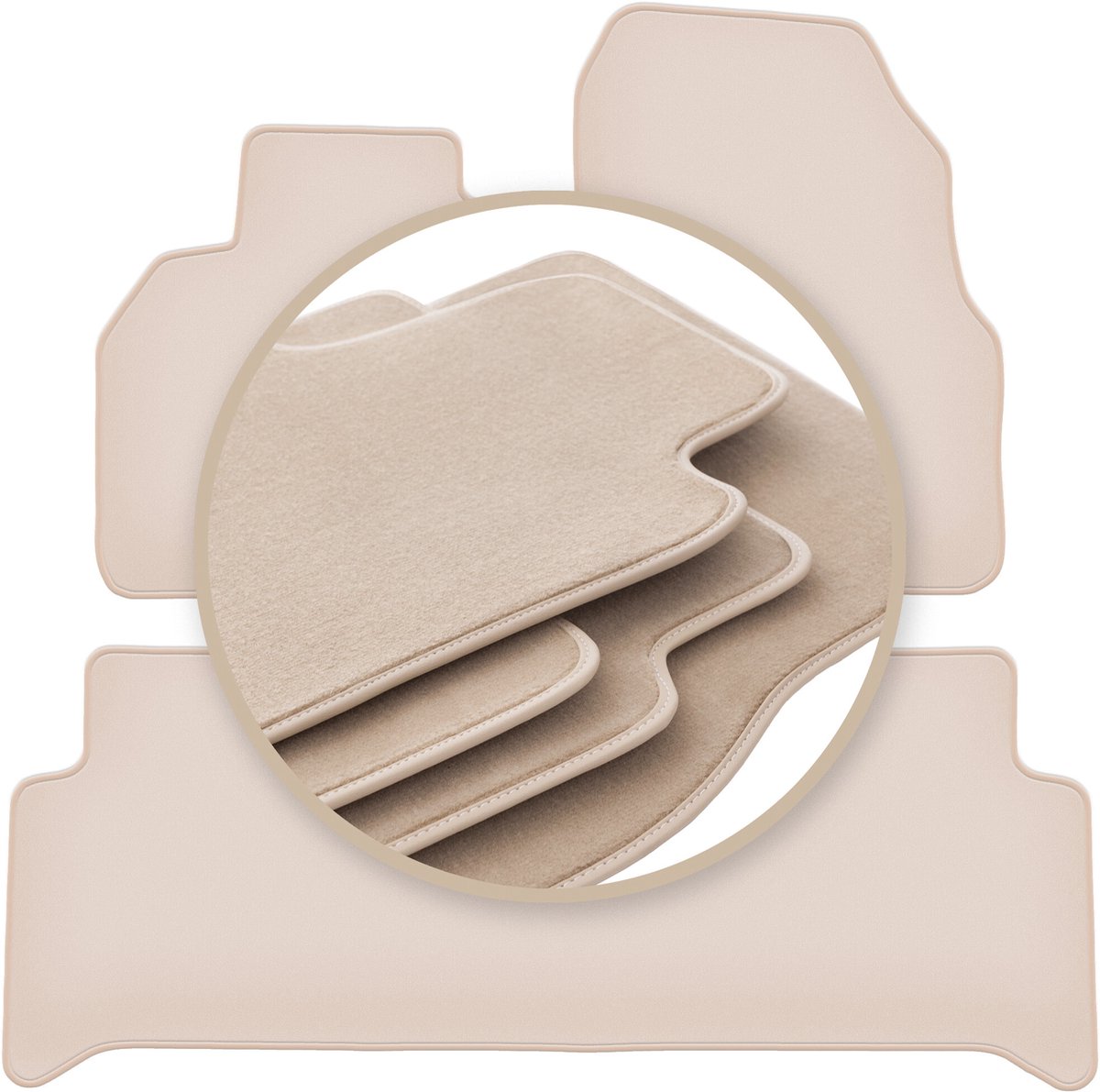 PREMIUM beige matten voor: Renault Grand Scenic II minivan 2003-2009