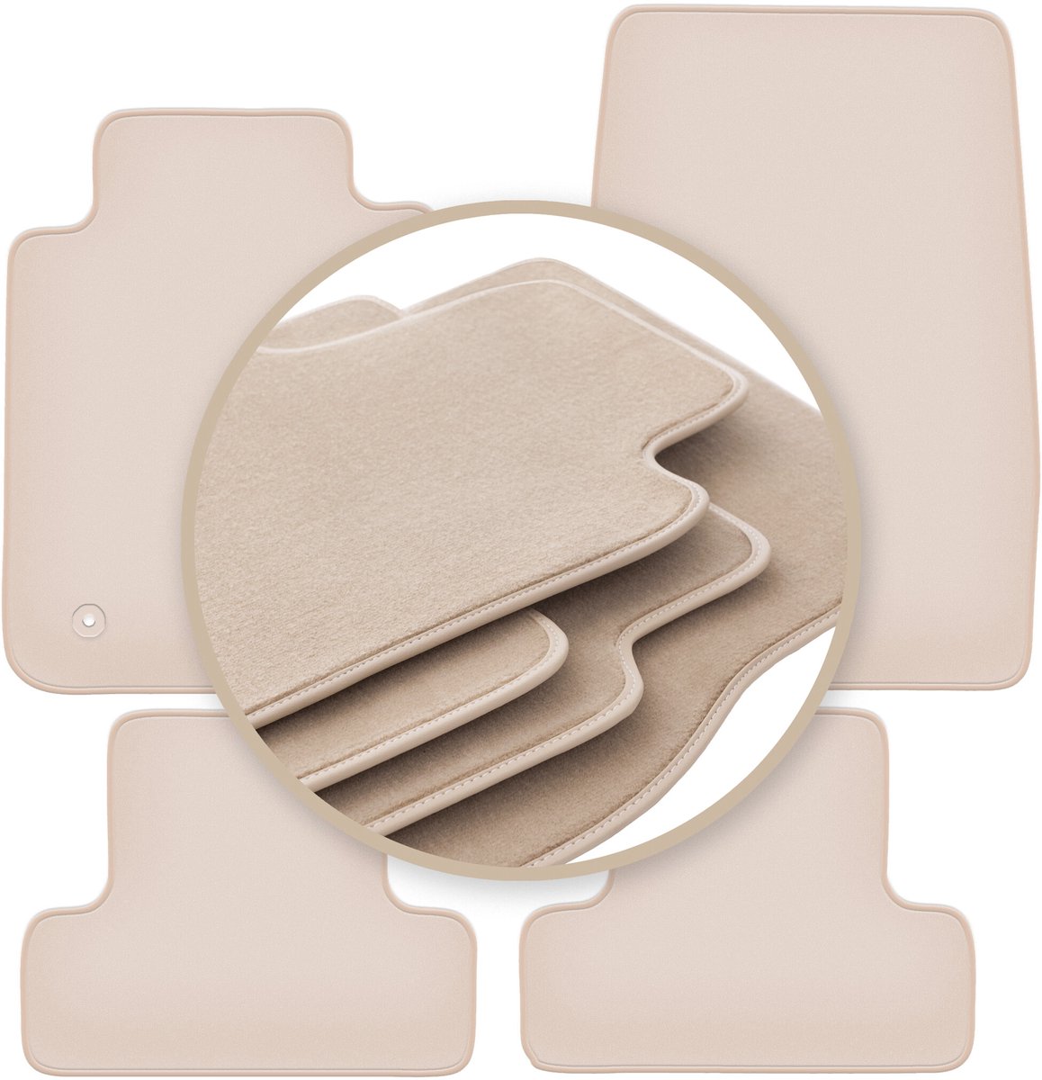 PREMIUM beige vloermatten voor: Ford Mustang MK6 coupé 2014-