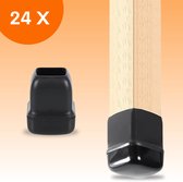 FLOOQ Premium Stoelpootdoppen Tapijt/Vloerbedekking 25-34mm - Stoelpoot beschermers - Vloerbescherming - 24 Stuks – Vierkant - Franco
