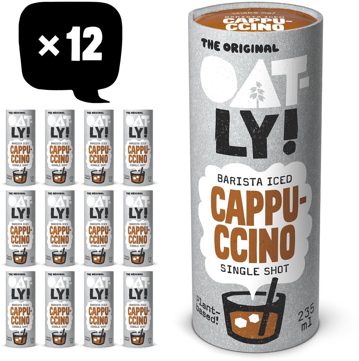 Oatly Haver Barista Iced Cappuccino - 12x235ml - Plantaardige ijskoffie - Koffie - Voordeelverpakking