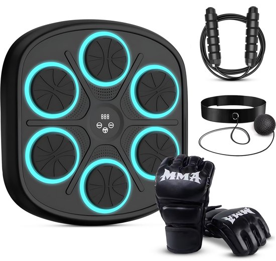 Machine de boxe musicale Smart - Sac de boxe intelligent - Connexion avec Bluetooth - Machine de boxe numérique avec Musique - Punching Ball - Machine de boxe - Entraînement de niveau - Boxe - Fitness