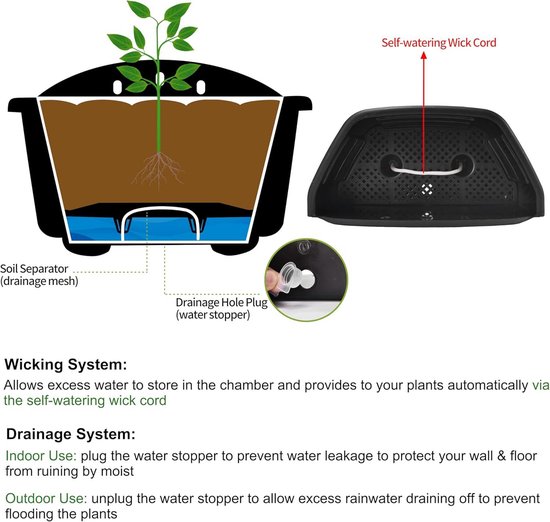 25cm Muur Opknanging Plantenbakken Plastic Retro Stijl Reling Opknanging Plantenbakken voor Balkon Hek Tuin Outdoor Indoor - Donkere Koffie