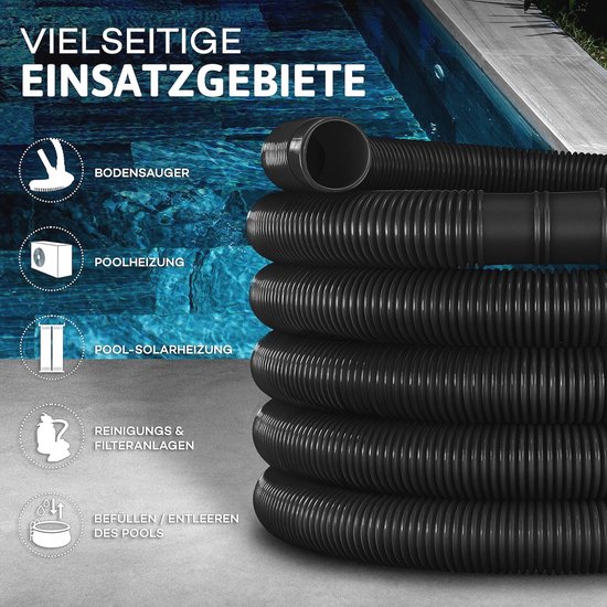 Tuyau de piscine pour skimmer, aspirateur, filtre - 11 m de long, manchon rond d