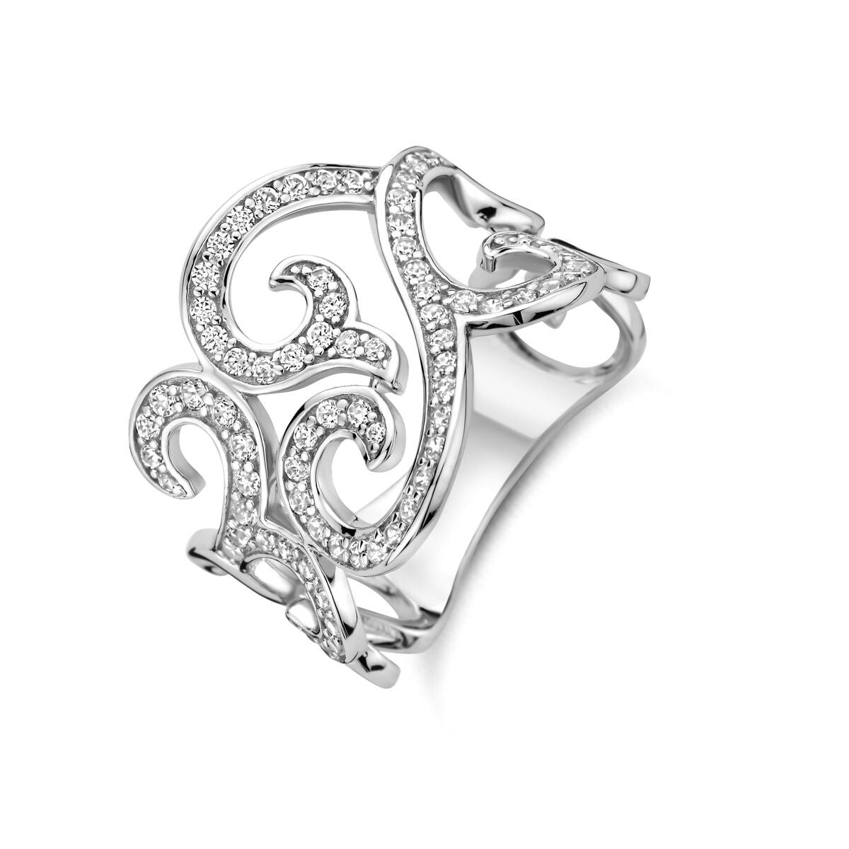 Zilveren Gerhodineerde Ring Zirkonia 1340911