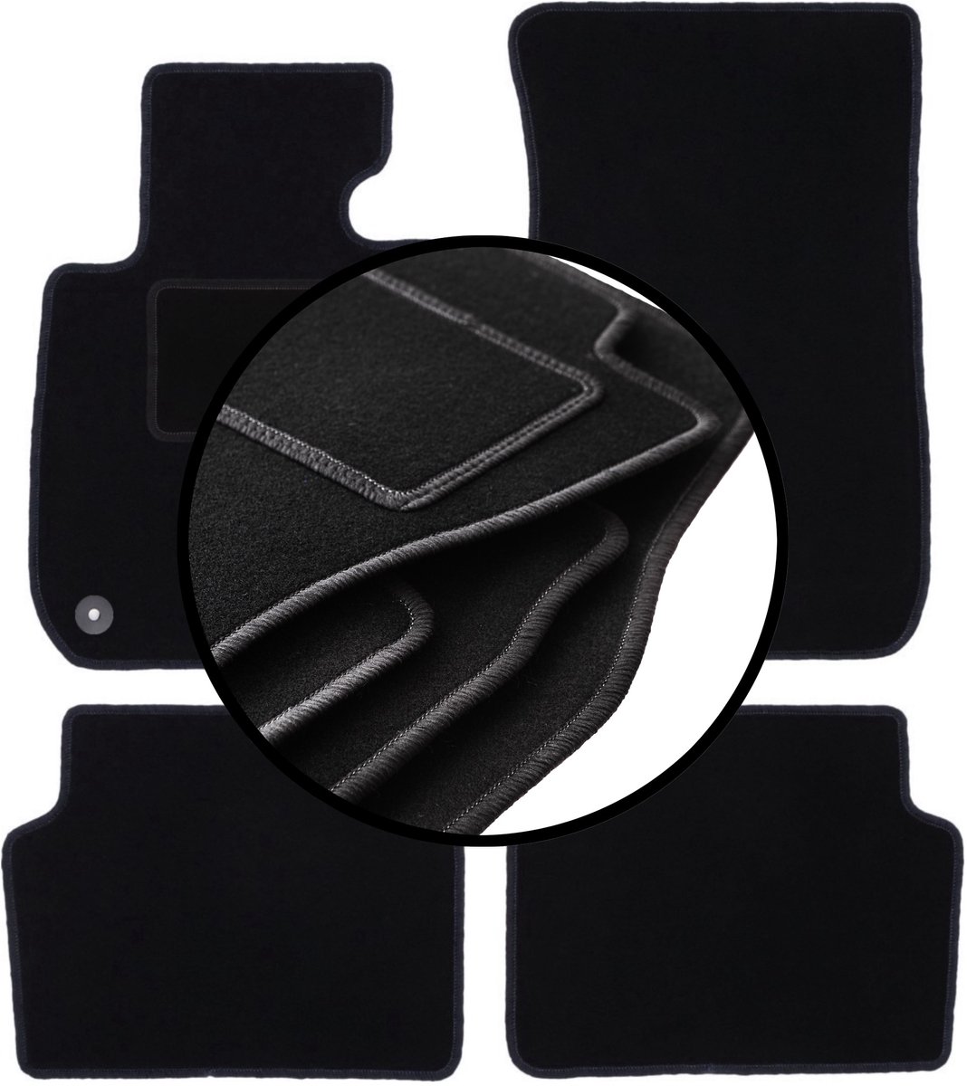 Complete set veloursmatten voor: BMW 3 E90 sedan (2004-2011)