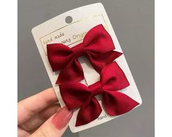Little Olives - Haarstrik meisje - Schattig haarspeld - Strik - Rood -meisjes - koreaanse haaraccessoires - Haar Accessoires - Meiden - Kerst - Haaraccessoire