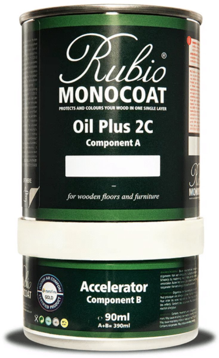 Rubio Monocoat Oil Plus 2C - Ecologische Houtolie in 1 Laag voor Binnenshuis - Natural, 390 ml (15 m²)