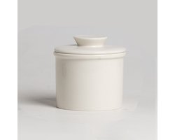 Botervloot - Keramiek - Opbergdoos boter - Botervloten - Botervlootje - Boterpot - Met Deksel - Voor Smeerbare Bote - Wit