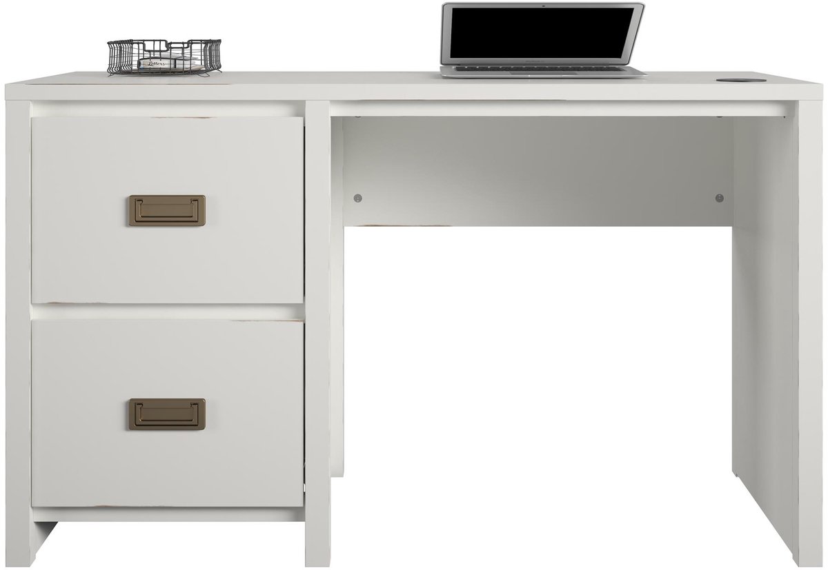Haven-Bureau - 2-Laden - Wit MDF
