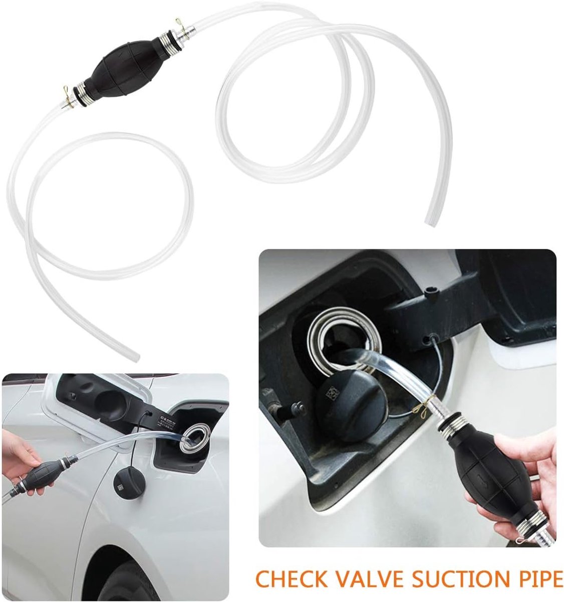 Handmatige waterpomp, sifon, brandstofpomp, draagbare auto voor waterwerken, benzine, oplosmiddel, vloeibare diesel, benzine met 2M totale slang thumbnail 4