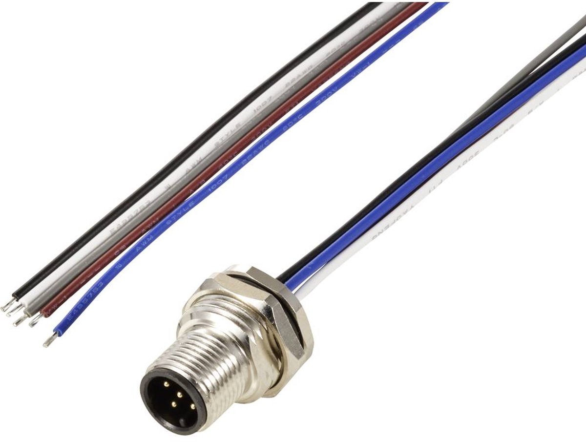 TRU COMPONENTS TC-12833192 Sensor/actuator inbouwstekker M12 Aantal polen (sensoren): 5 Stekker, inbouw 0.5 m 1 stuk(s)