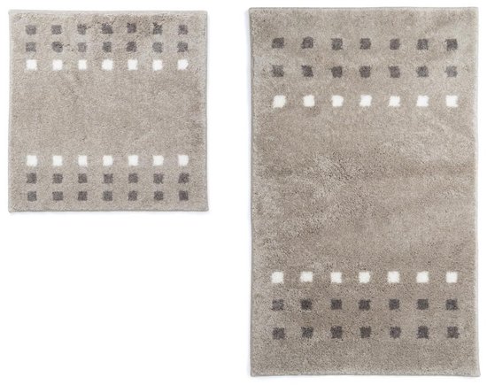 Casilin - Set de Badmat et tapis de toilette Brica - Sable