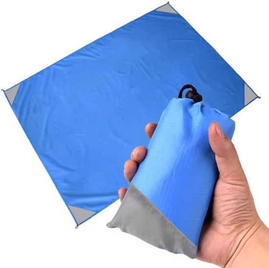 WLHFDC Mini-picknickdeken – Waterdicht, Zanddicht, 140x200 Cm, 4 Bevestigingshoeken, Ultralicht, In Opbergtas